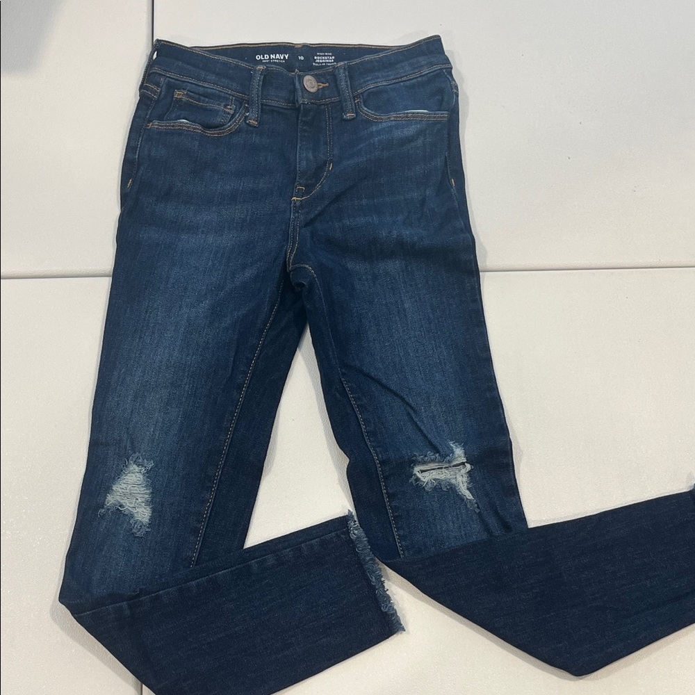 Old Navy Kids Dark Blue Distressed Jeans
